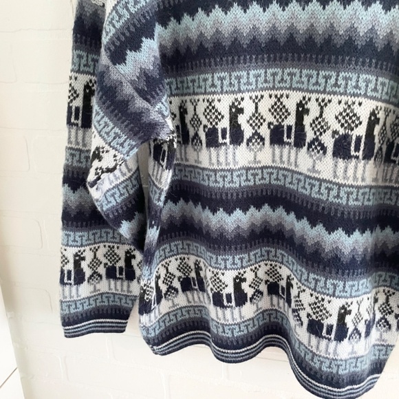 Alpaca Zipped Knit cardigan Sweater Alpaca Wool Fair Isle Hygge Southwestern L - Picture 14 of 14